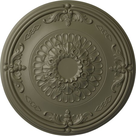 Ekena Millwork Athens Ceiling Medallion (Fits Canopies up to 3 5/8"), 26 1/4"OD x 3 1/4"P, Spartan Stone CM27ATSSF